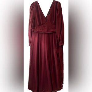 Lulus I love You So Burgundy Plus Size 1X Bridesmaid Mother Of The Bride Dress